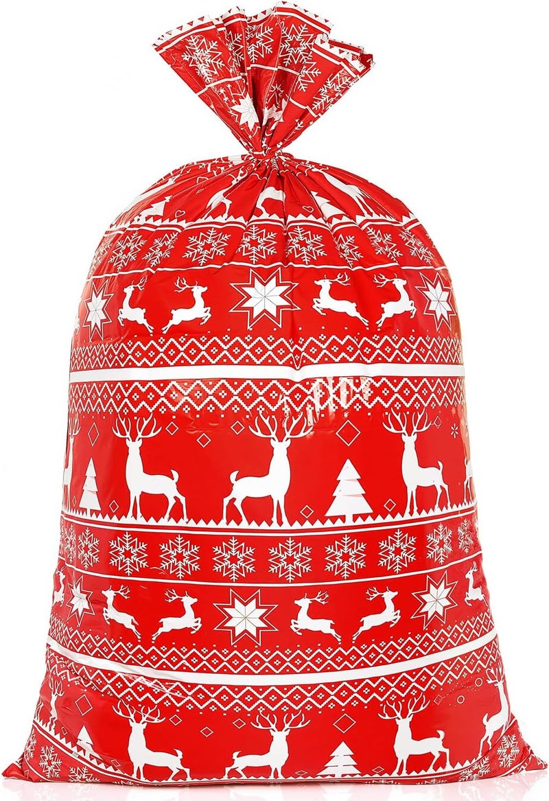 Sofier Large Christmas Gift Bags, Holiday Gift Wrap Jumbo Sacks for Giant Presents Big Xmas Plastic Bags (Reindeer-1pcs-36 * 56) - Image 1